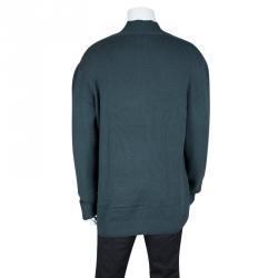 Hermes Teal Cashmere Draped Collar Sweater 3XL