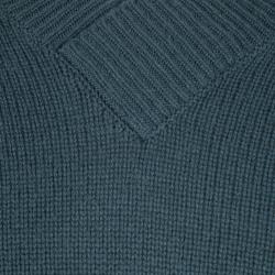Hermes Teal Cashmere Draped Collar Sweater 3XL