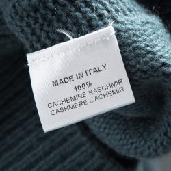 Hermes Teal Cashmere Draped Collar Sweater 3XL