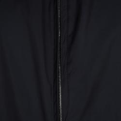 Pre Owned Hermes Navy Blue Ribbed Collar Detail Zip Front Vest 3XL