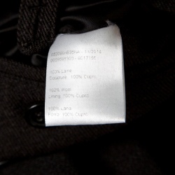 Hermes Commande Particuliere Grey Wool Gabardine Button Front Coat XL