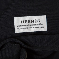 Hermes Commande Particuliere Navy Blue Wool Gabardine Button Front Coat XL      