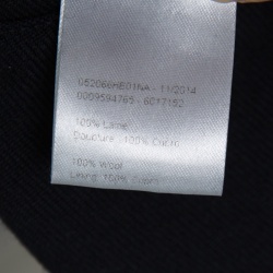 Hermes Commande Particuliere Navy Blue Wool Gabardine Button Front Coat XL      