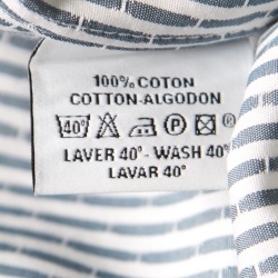 Pre Owned Hermès Grey and White Striped Cotton H Embroidered Long Sleeve Shirt 2XL