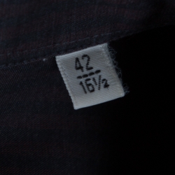 Pre Owned Hermes Purple and Grey Striped Washed Cotton Long Sleeve Shirt XL