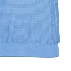 Hermes Blue Textured Mens Polo Shirt XXXL