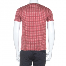 Hermes Red Monogram Print Cotton T-Shirt S