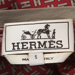 Hermes Red Monogram Print Cotton T-Shirt S