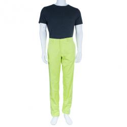 Hermes Neon Yellow Palm Beach Men's Pants EU48