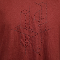 Hermès Brown Jersey 3D H Embroidered T-Shirt L
