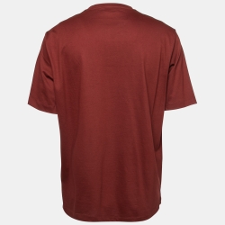 Hermès Brown Jersey 3D H Embroidered T-Shirt L