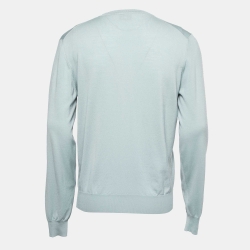 Hermes Light Blue Wool Pullover L