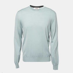 Hermes Light Blue Wool Pullover L