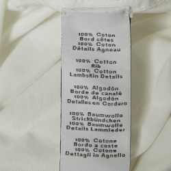Pre Owned Hermes White Leather Applique Cotton Knit Crew Neck T-Shirt L