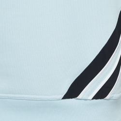 مملوكة مسبقًا Hermes Light Blue Cotton Knit Half Sleeves Crew Neck Sweatshirt M