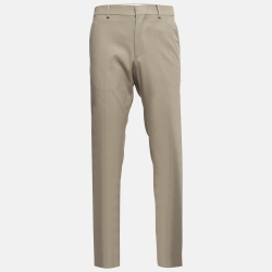 Hermes Beige Cotton Deperlant Decoupe Drill de Trousers L