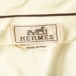 Hermes Beige Cotton Deperlant Decoupe Drill de Trousers L