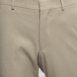Hermes Beige Cotton Deperlant Decoupe Drill de Trousers L