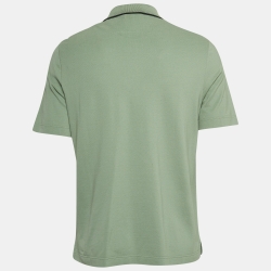 Pre Owned Hermes Green Cotton Pique Polo T-Shirt S