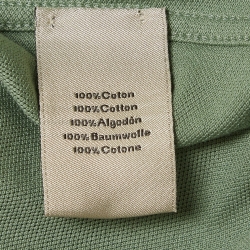 Pre Owned Hermes Green Cotton Pique Polo T-Shirt S