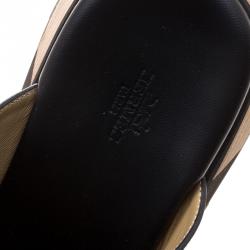 Hermes Black Leather Pharaon Flat Sandals Size 43