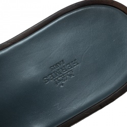 Hermes Grey Leather Izmir Sandals Size 43