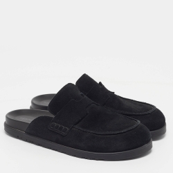 Pre Owned Hermès Go Mule Size 39.5 Black Suede Flat Mules
