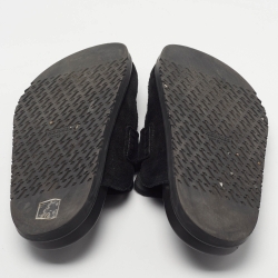 Pre Owned Hermès Go Mule Size 39.5 Black Suede Flat Mules