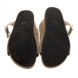 Hermes Beige Suede Slide Sandals Size 42