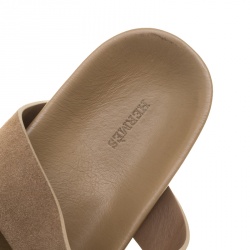Hermes Beige Suede Slide Sandals Size 42