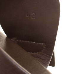Hermes Brown Suede Flat Slide Sandals Size 42