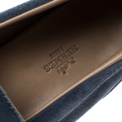 Hermes Blue Suede Injection Loafer Sneakers Size 41