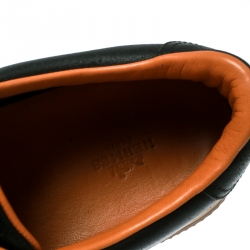 Hermes Black Leather Quick Sneakers Size 47