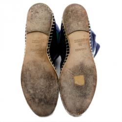 Pre Owned Hermes Blue Espadrilles Knee Length Boots 36