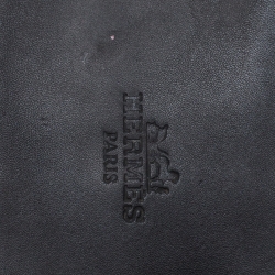 Hermes Black Leather Izmir Flat Slides Size 43