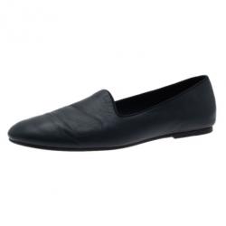مملوكة مسبقًا Hermes Blue Leather Gaspard Loafers Size 42