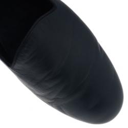 Pre Owned Hermes Blue Leather Gaspard Loafers Size 42