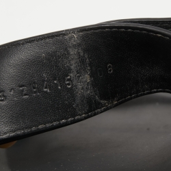 Hermes Brown/Black Canvas and Leather Chypre Sandals Size 42