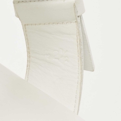 Hermes White Leather Flat Slide Size 42.5