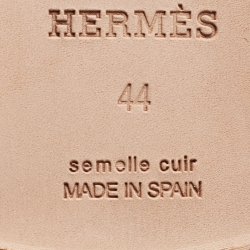 Hermes Brown Leather Trip Slip On Espadrille Size 44
