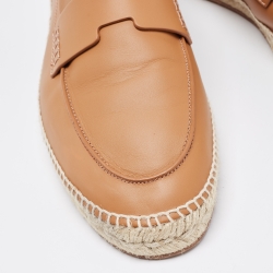 Hermes Brown Leather Trip Slip On Espadrille Size 44