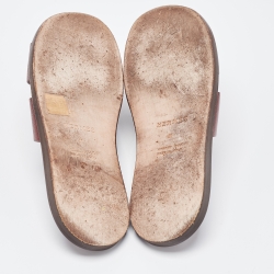 Hermes Burgundy Leather Izmir Slides Size 41