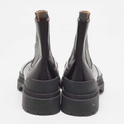 Hermes Black Leather Ankle Boots Size 44