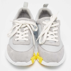 Hermes Two Tone Mesh and Suede Bouncing Sneakers Size 40