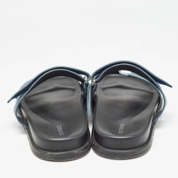 Pre Owned Hermes Blue Leather Chypre Sandals Size 43.5
