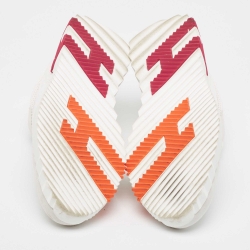 Hermes White Mesh and Suede Boucing Low Top Sneakers Size 41