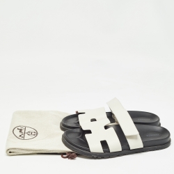 Hermes Off White Leather Chypre Sandals Size 43