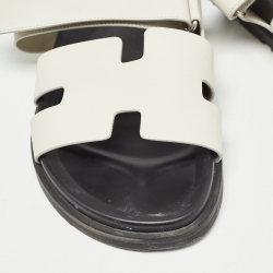 Hermes Off White Leather Chypre Sandals Size 43