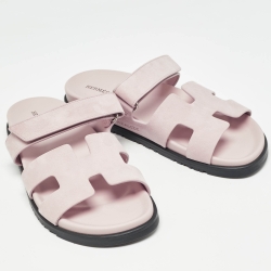 Hermes Beige Suede Chypre Sandals Size 42