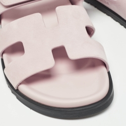 Hermes Beige Suede Chypre Sandals Size 42